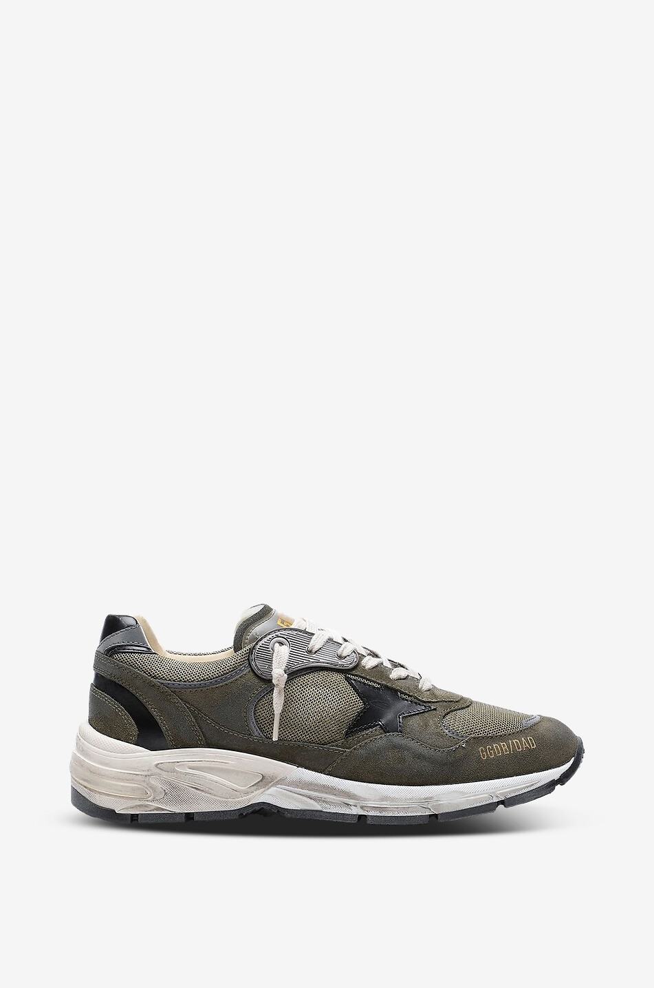 Running Dad mesh and distressed suede low-top trainers
