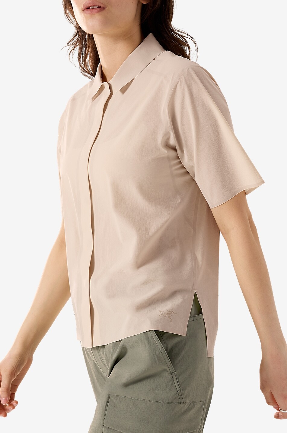ARC'TERYX Olia fitted short-sleeved shirt in technical fabric Women Light beige 4