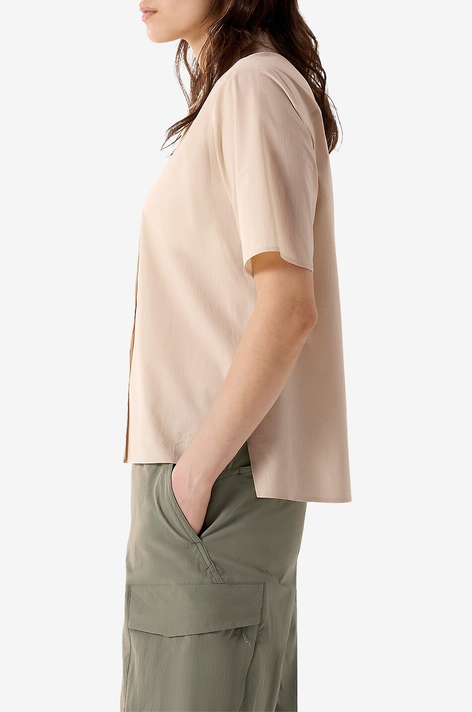ARC'TERYX Olia fitted short-sleeved shirt in technical fabric Women Light beige 5