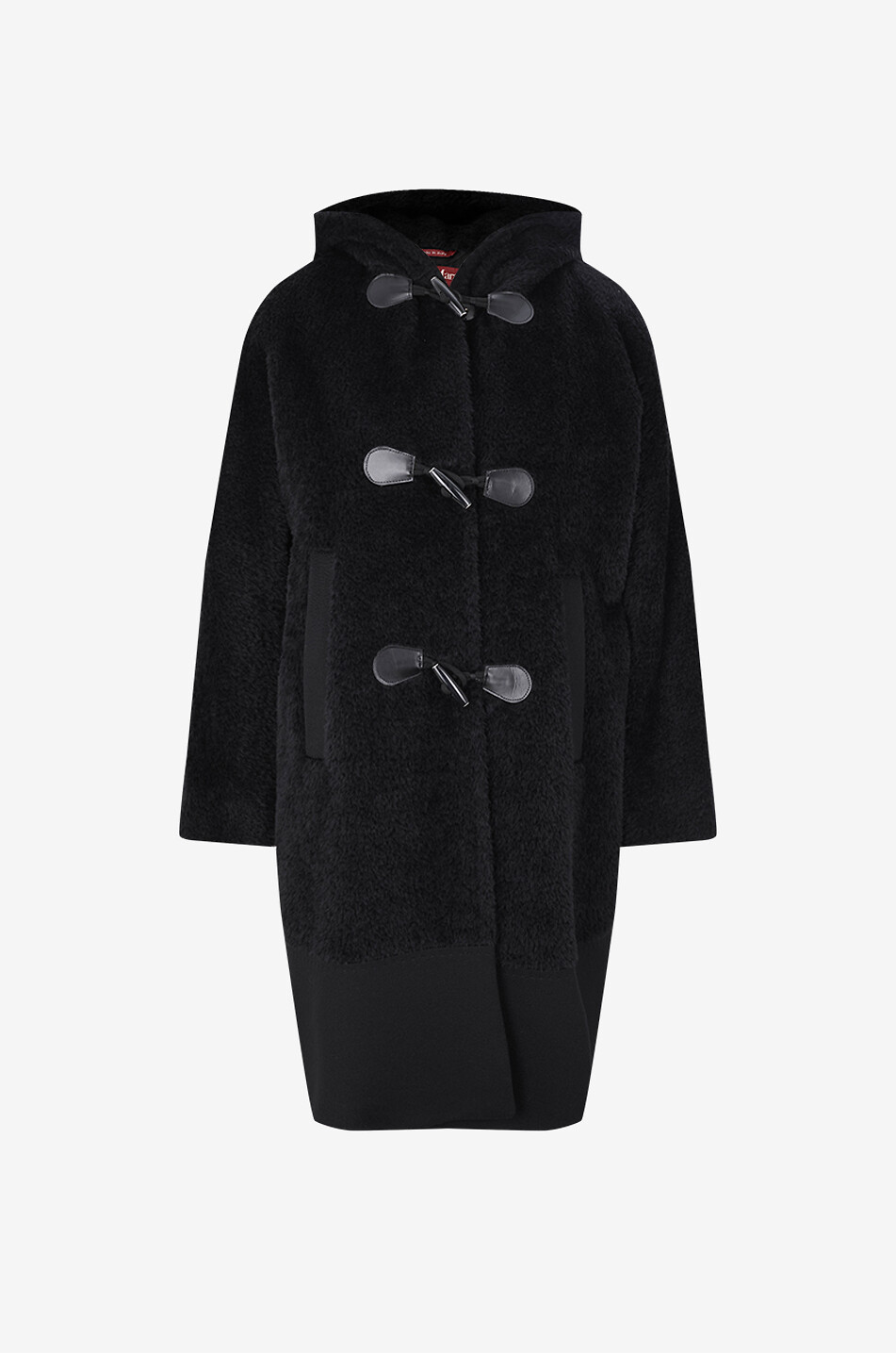 MAX MARA Manteau mi-long à capuche en alpaga et laine Femme NOIR 1