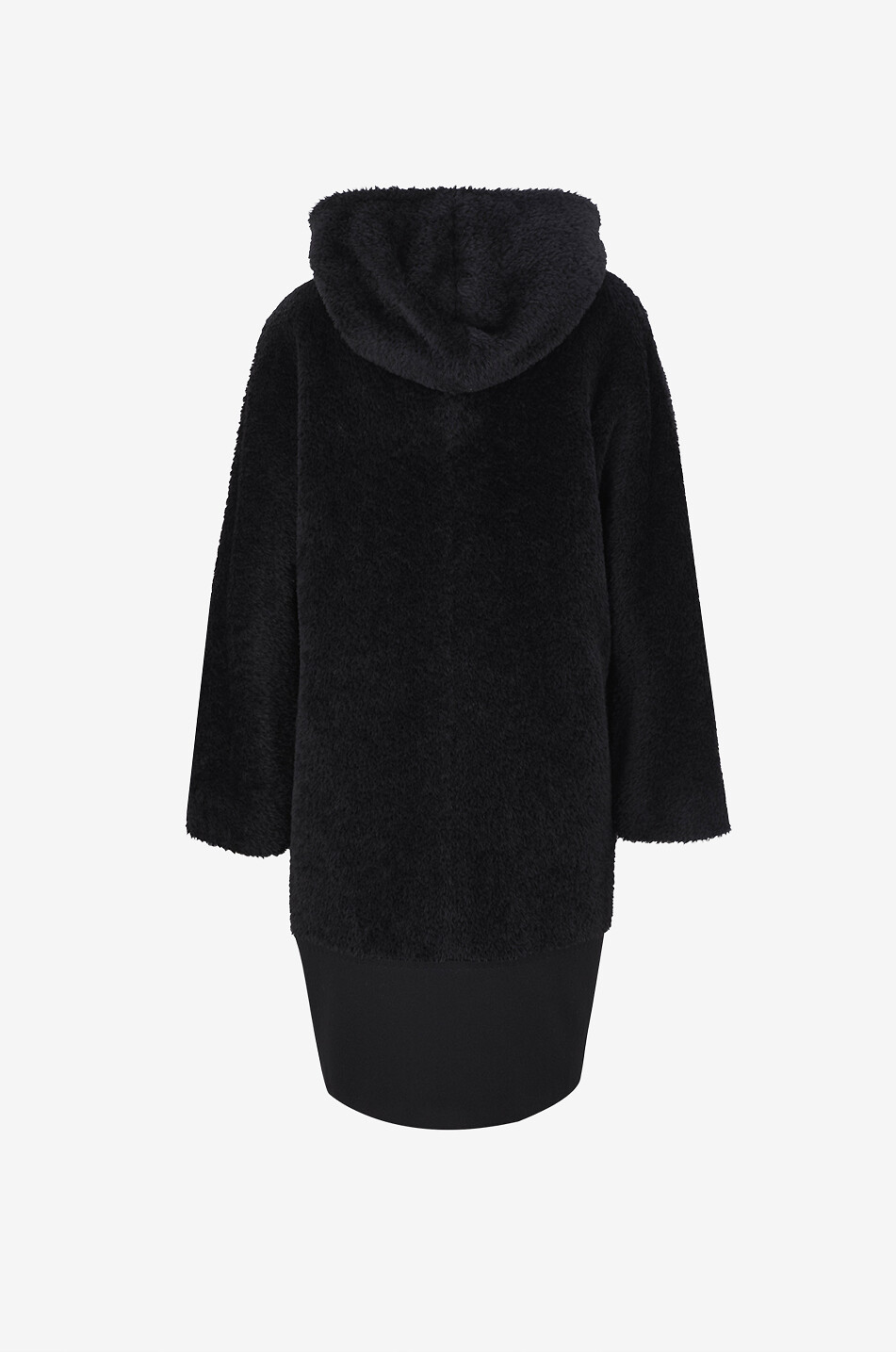 MAX MARA Manteau mi-long à capuche en alpaga et laine Femme NOIR 2