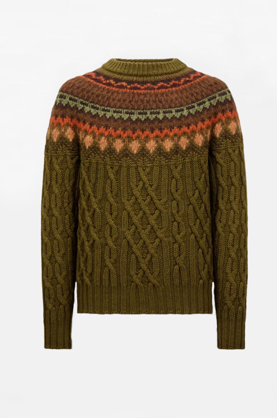 Pullover mit Rundhalsausschnitt aus Jacquard-Wollmischung