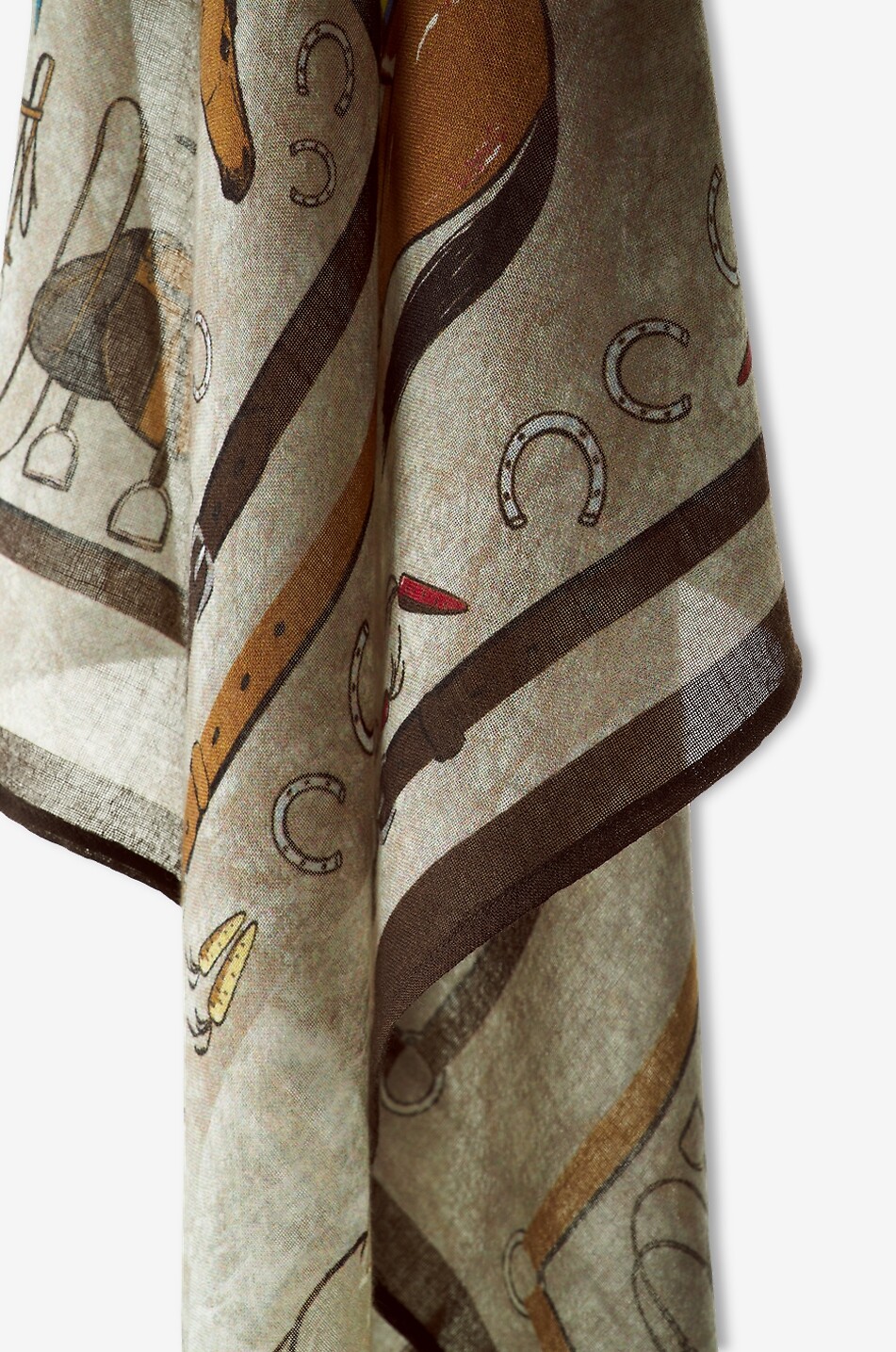 19 ANDREA'S 47 Carré en cachemire imprimé Georgia Horse Femme MULTICOLORE 3