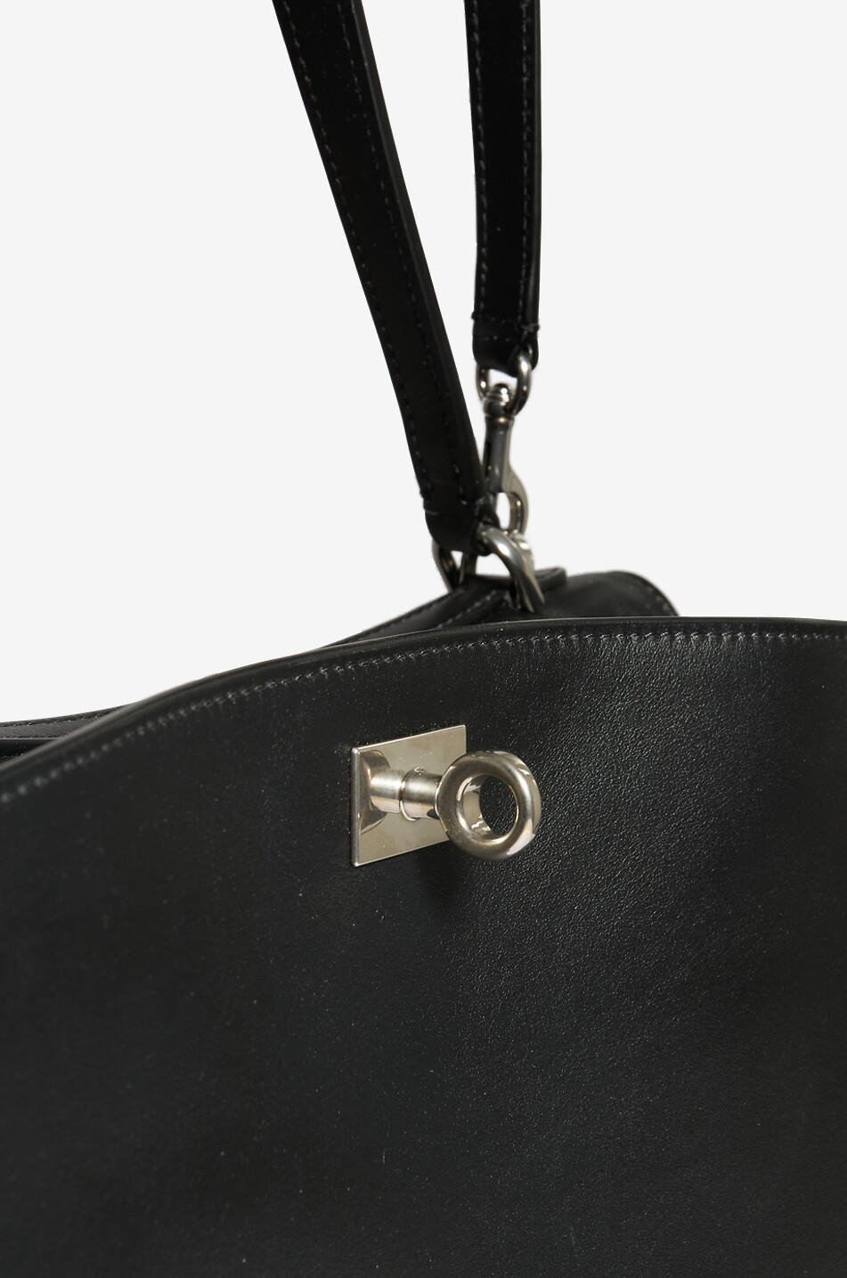 BALENCIAGA Sac à main en cuir de veau Rodeo Femme NOIR 6