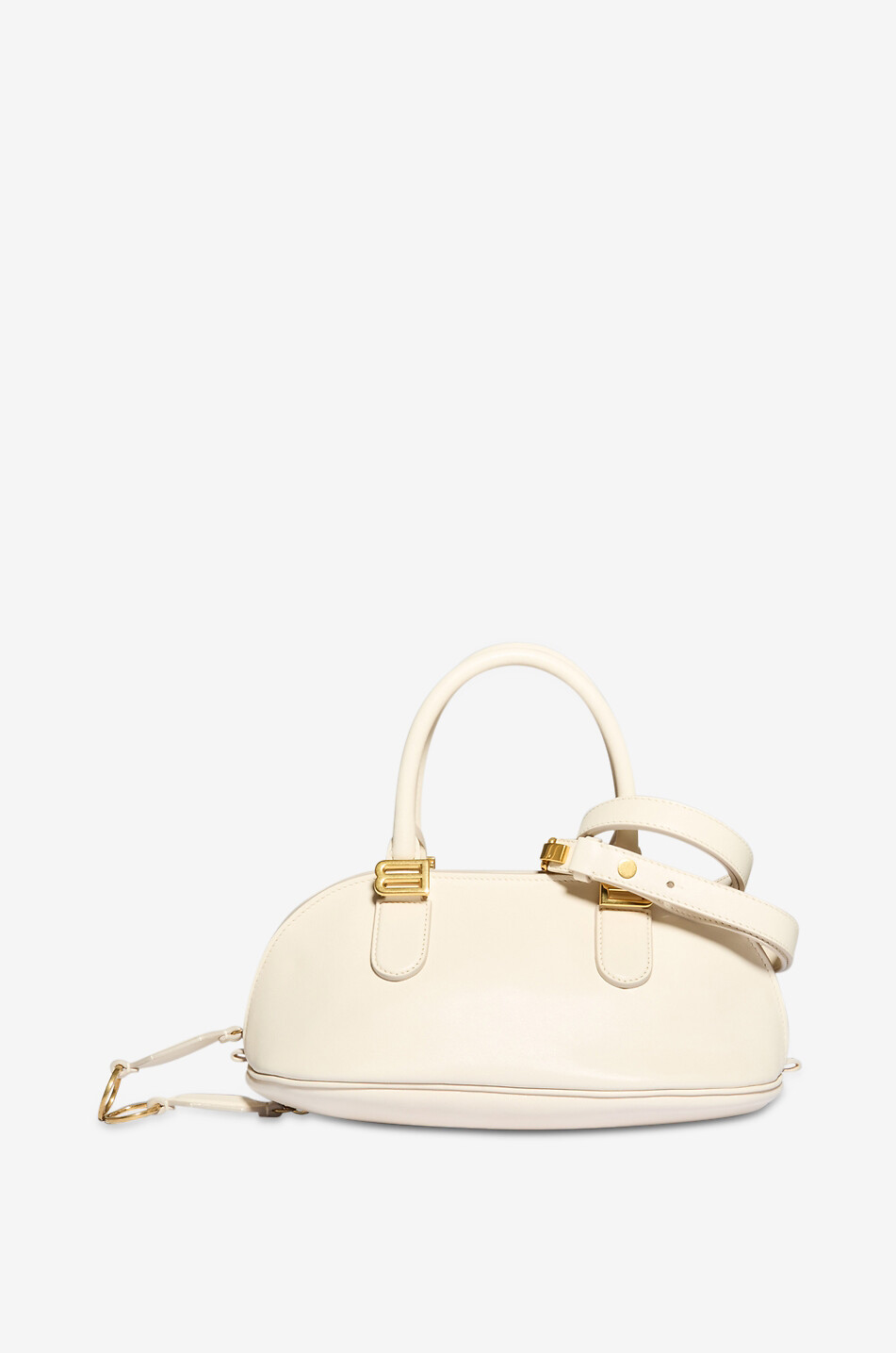 BALENCIAGA Sac à main bowling en cuir Bolero Femme BLANC CASSE 1