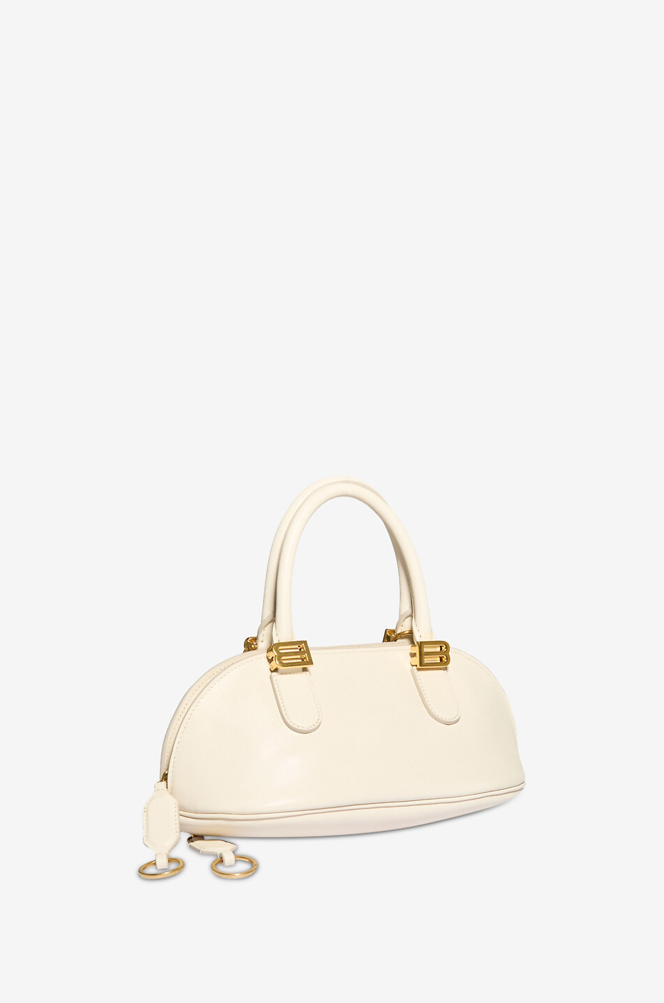 BALENCIAGA Sac à main bowling en cuir Bolero Femme BLANC CASSE 2