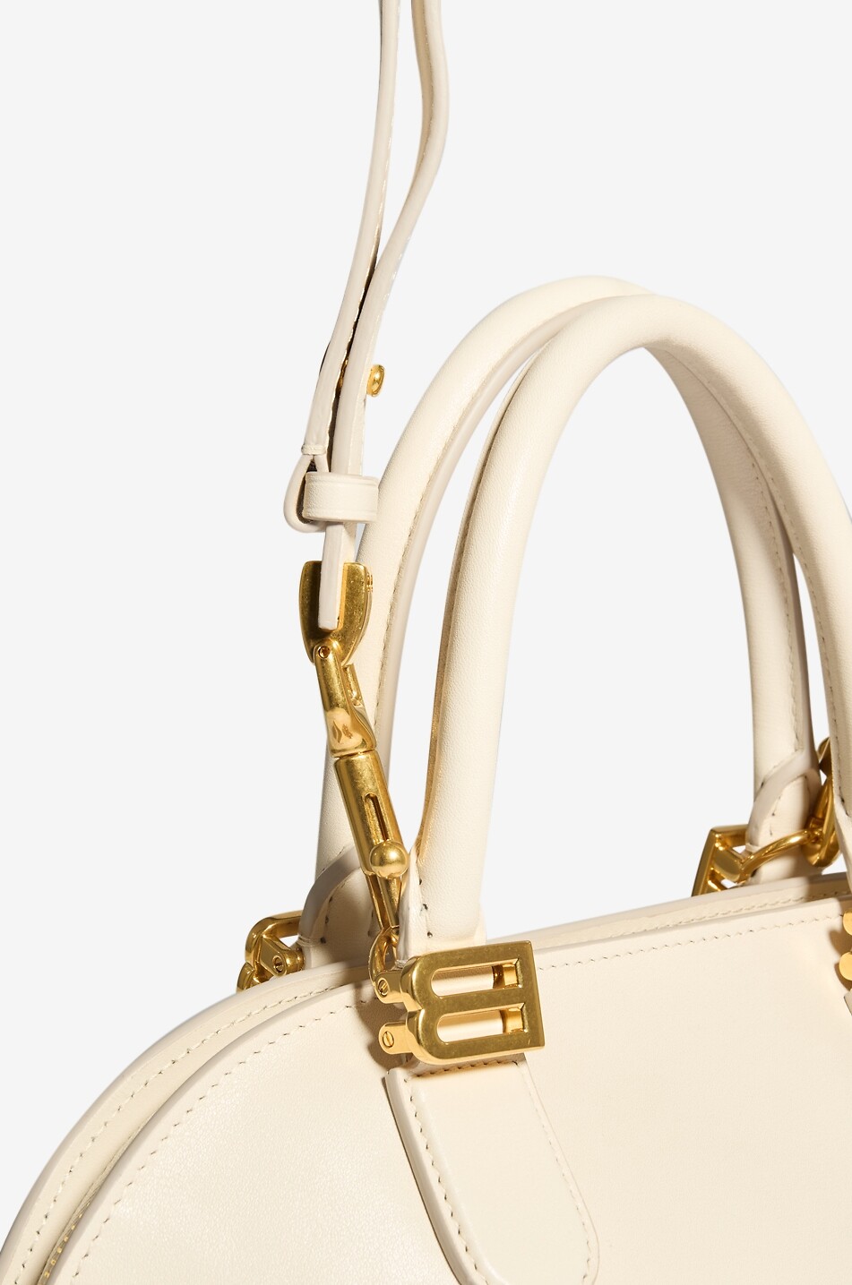 BALENCIAGA Sac à main bowling en cuir Bolero Femme BLANC CASSE 6