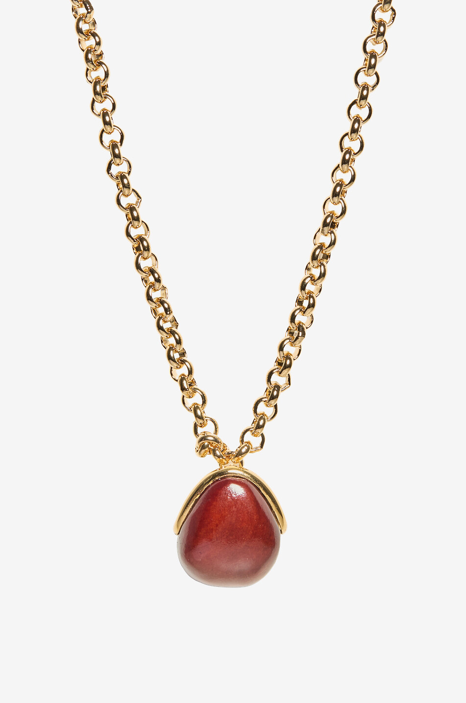 Goldene Halskette mit Holzanhänger Le Pendant Raisin