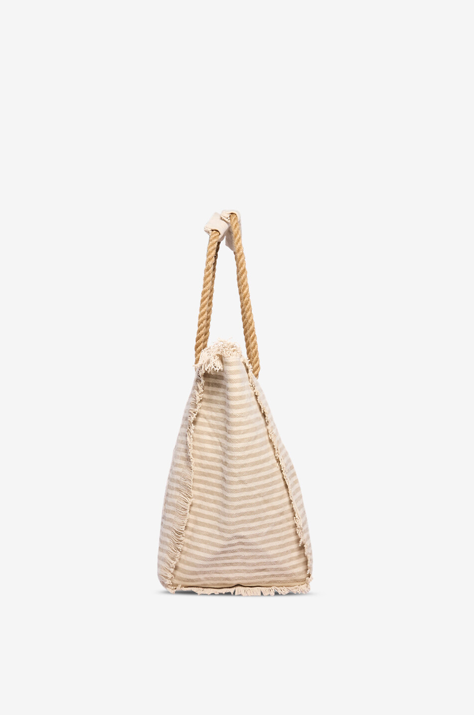 MC2 SAINT BARTH Sac cabas rayé en toile de coton Femme BEIGE 4