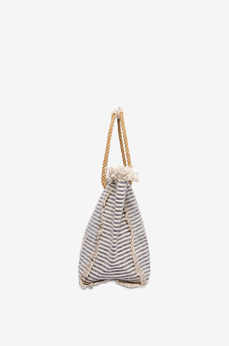 MC2 SAINT BARTH Sac cabas rayé en toile de coton Femme BLEU FONCE 4