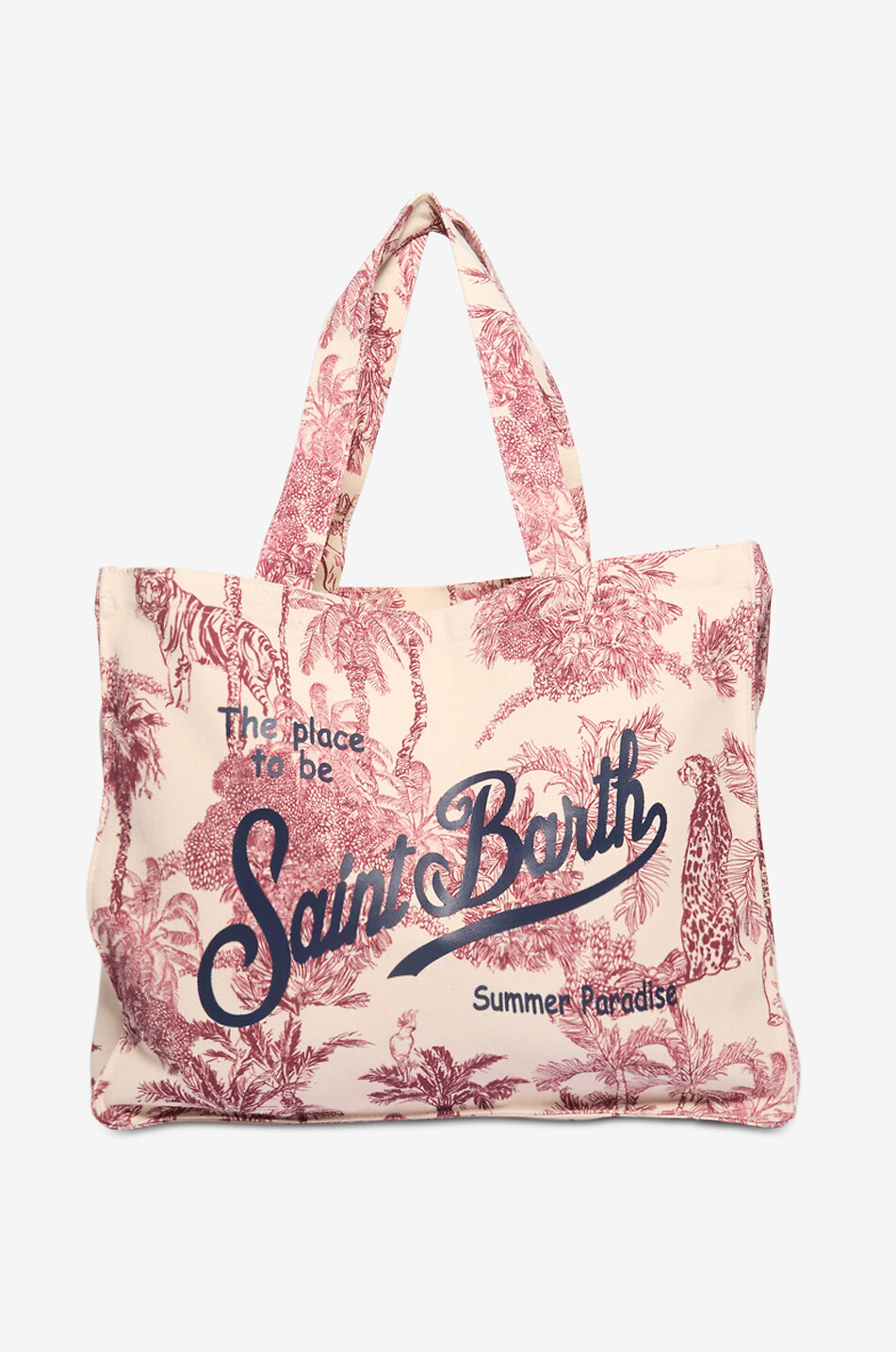 MC2 SAINT BARTH Sac cabas rectangulaire en toile de coton Femme ROUGE FONCÉ 1