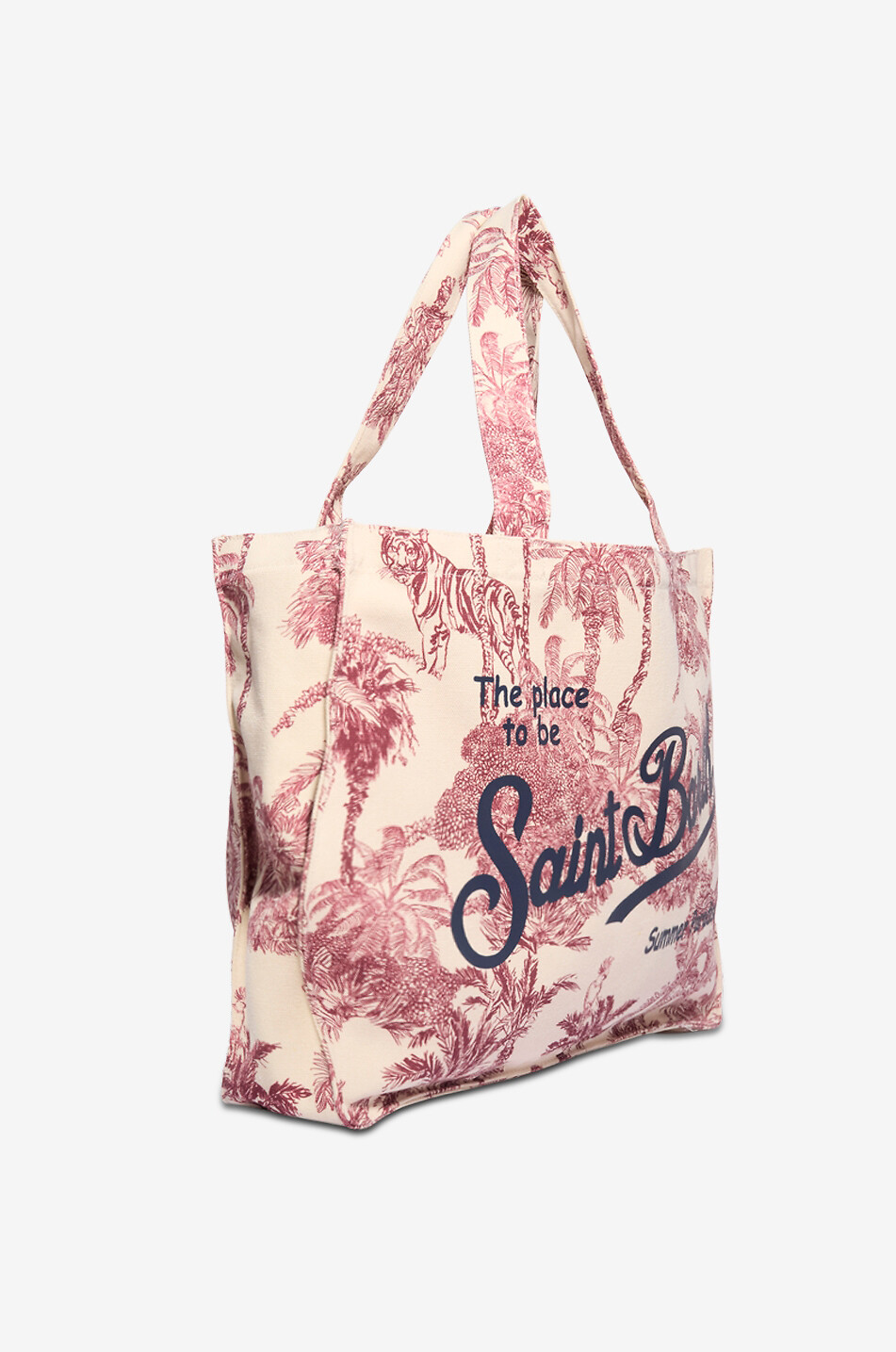 MC2 SAINT BARTH Sac cabas rectangulaire en toile de coton Femme ROUGE FONCÉ 2