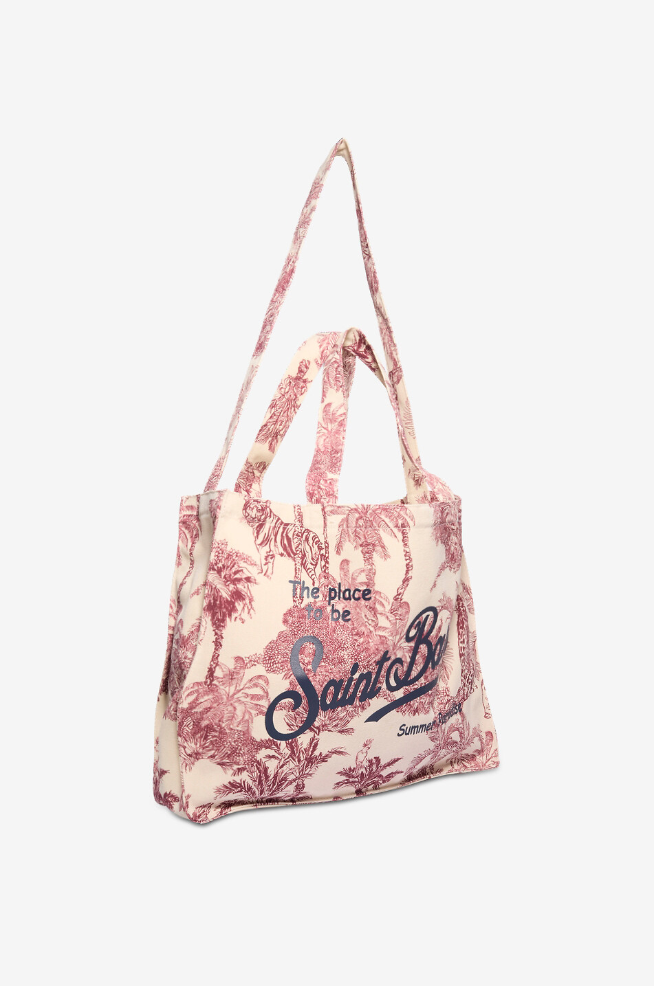 MC2 SAINT BARTH Sac cabas rectangulaire en toile de coton Femme ROUGE FONCÉ 6