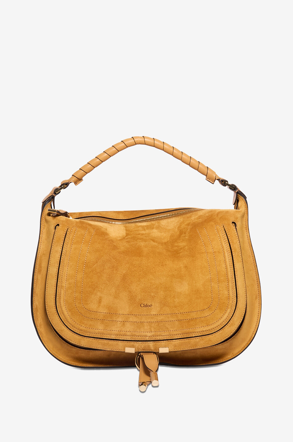CHLOE Sac porté épaule en cuir velours Marcie Femme JAUNE FONCÉ 1