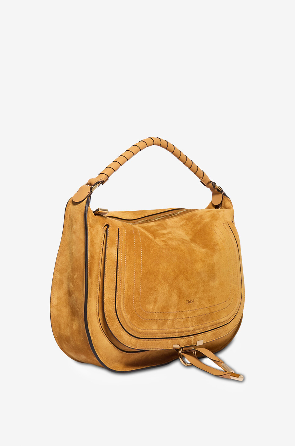 CHLOE Sac porté épaule en cuir velours Marcie Femme JAUNE FONCÉ 2