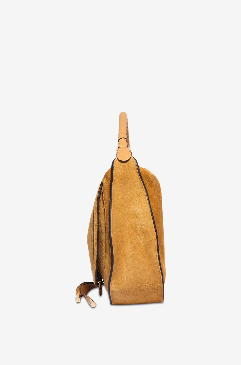 CHLOE Sac porté épaule en cuir velours Marcie Femme JAUNE FONCÉ 4