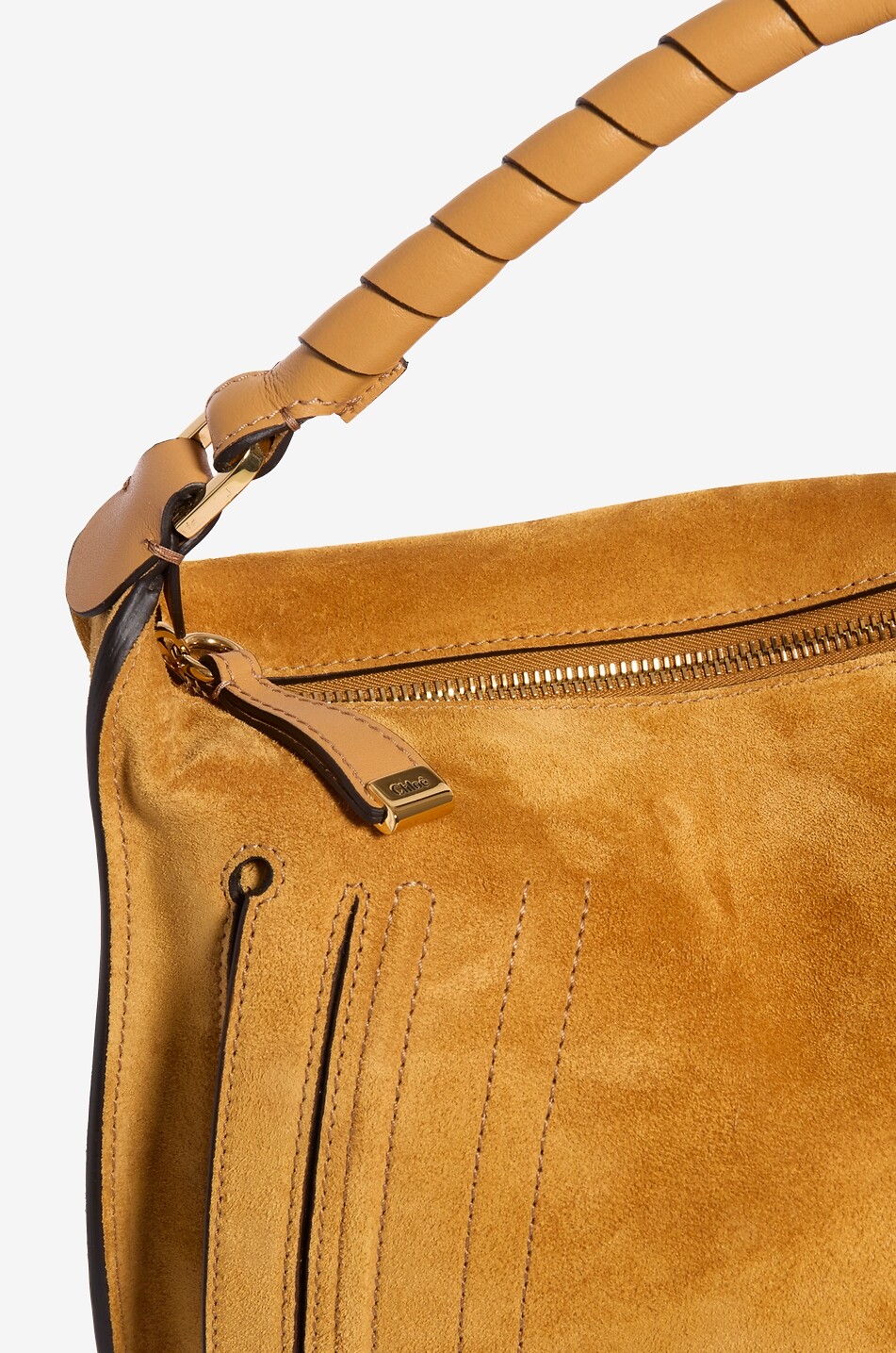 CHLOE Sac porté épaule en cuir velours Marcie Femme JAUNE FONCÉ 5
