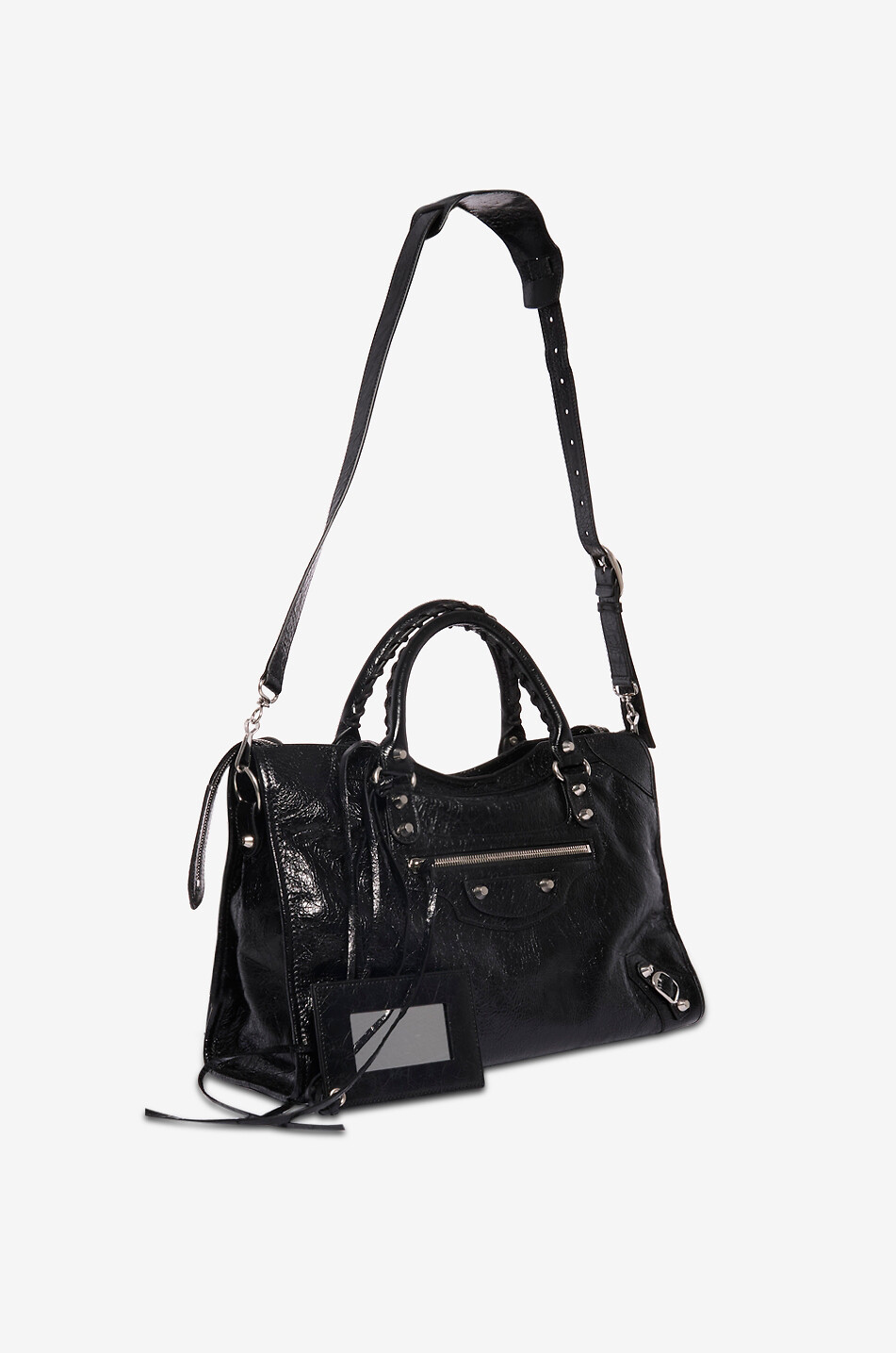 BALENCIAGA Le City Medium leather handbag Women BLACK 4