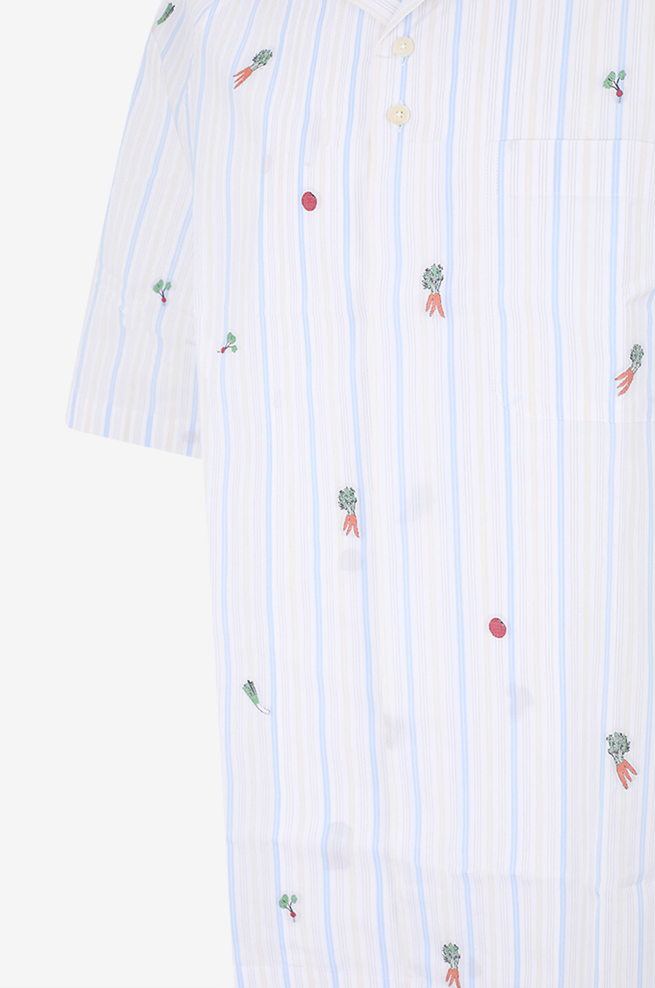 JACQUEMUS Kurzarm-Hemd aus gestreiftem Baumwolljacquard mit Gemüse-Motiv Romarin Herren HELLBLAU 3