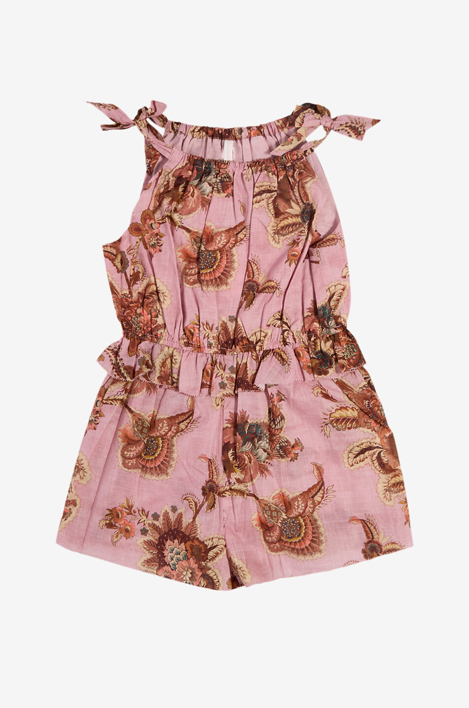 ZIMMERMANN Combi-short courte à bretelles en coton imprimé fille Aster Fille ROSE 1