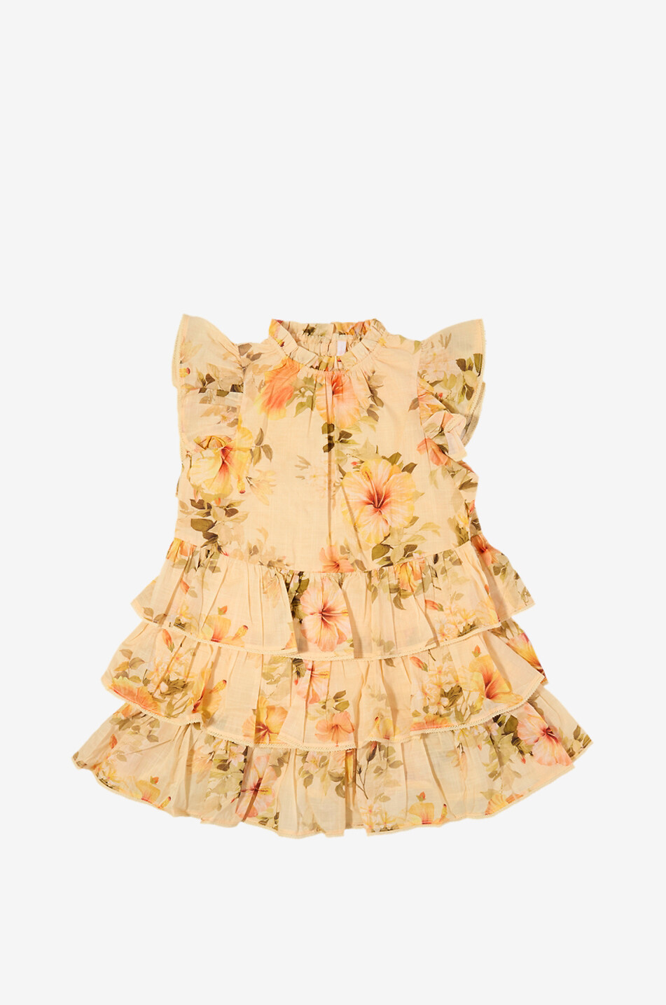 ZIMMERMANN Mahon Swing girl's tiered-flounced floral cotton dress Girl YELLOW 1