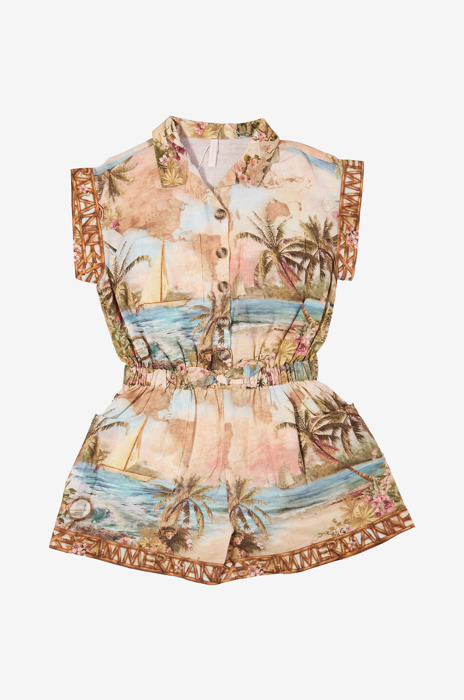 ZIMMERMANN Combishort à manches courtes imprimé en coton fille Mahon Fille MULTICOLORE 1