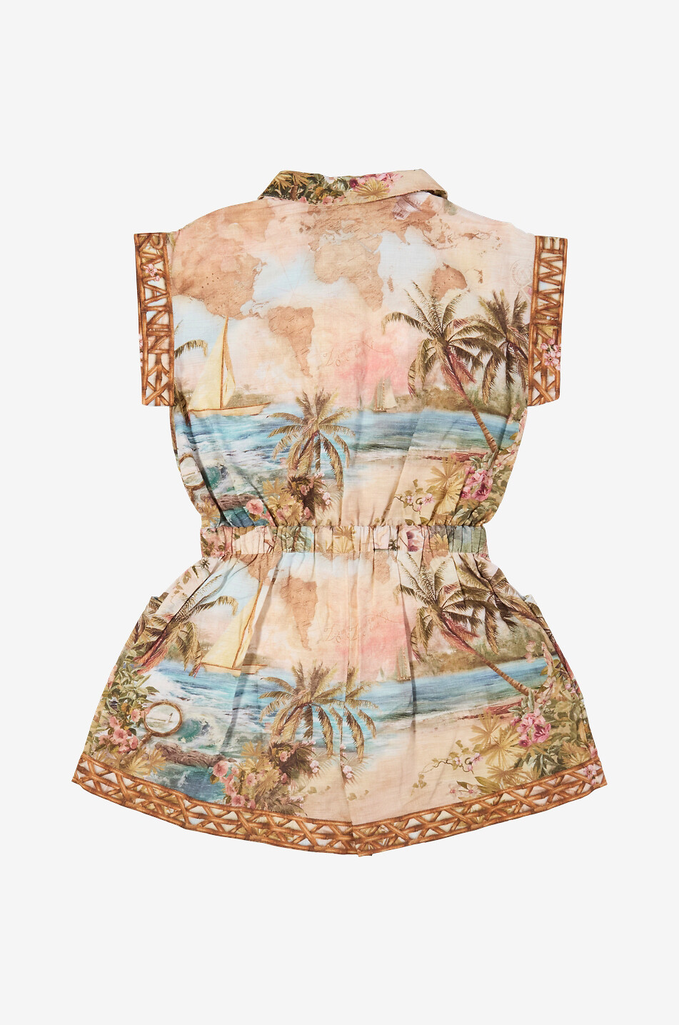 ZIMMERMANN Combishort à manches courtes imprimé en coton fille Mahon Fille MULTICOLORE 2