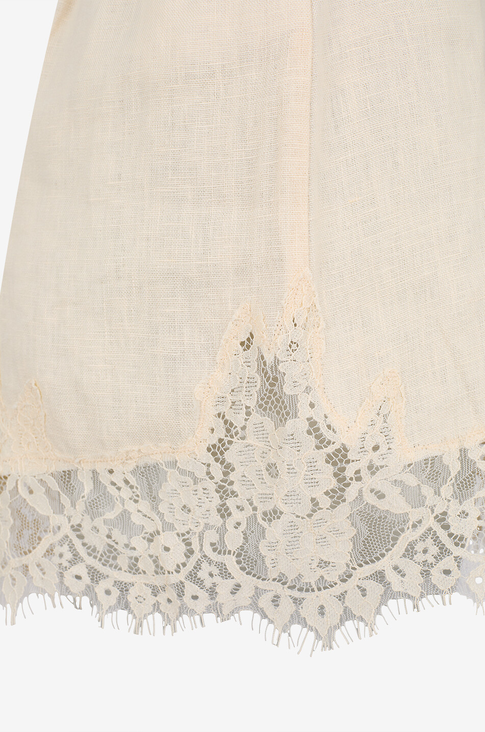REFORMATION Short en lin orné de dentelle Fern Femme JAUNE CLAIR 7