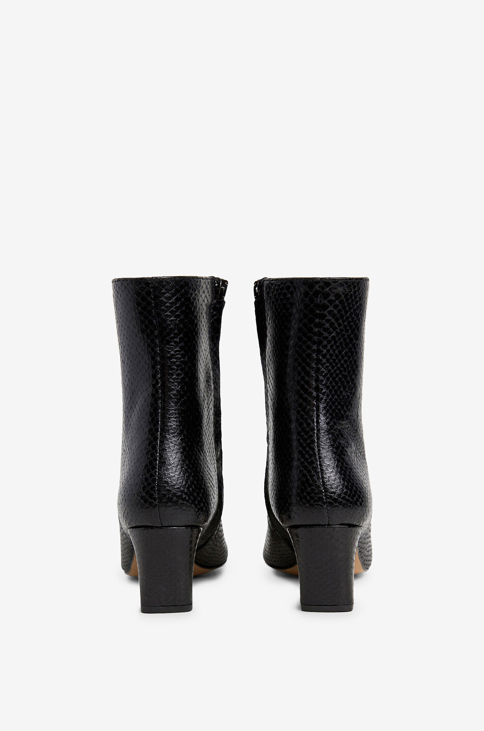 FLATTERED Bottines à talon en cuir effet serpent Xena 55 Femme NOIR 4