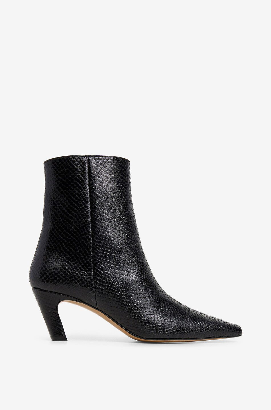 FLATTERED Bottines à talon en cuir effet serpent Xena 55 Femme NOIR 1