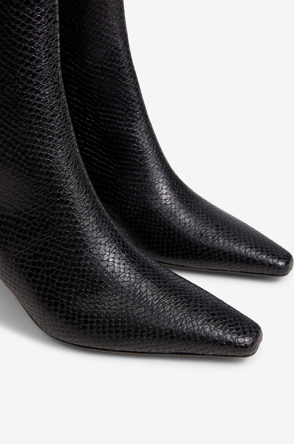 FLATTERED Bottines à talon en cuir effet serpent Xena 55 Femme NOIR 3