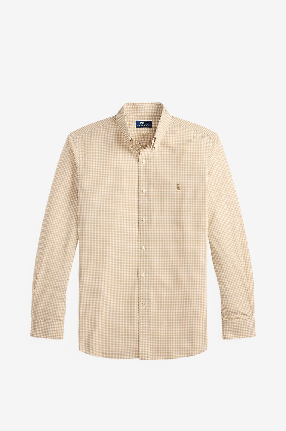 POLO RALPH LAUREN Custom Fit gingham check poplin shirt Men Light beige 1