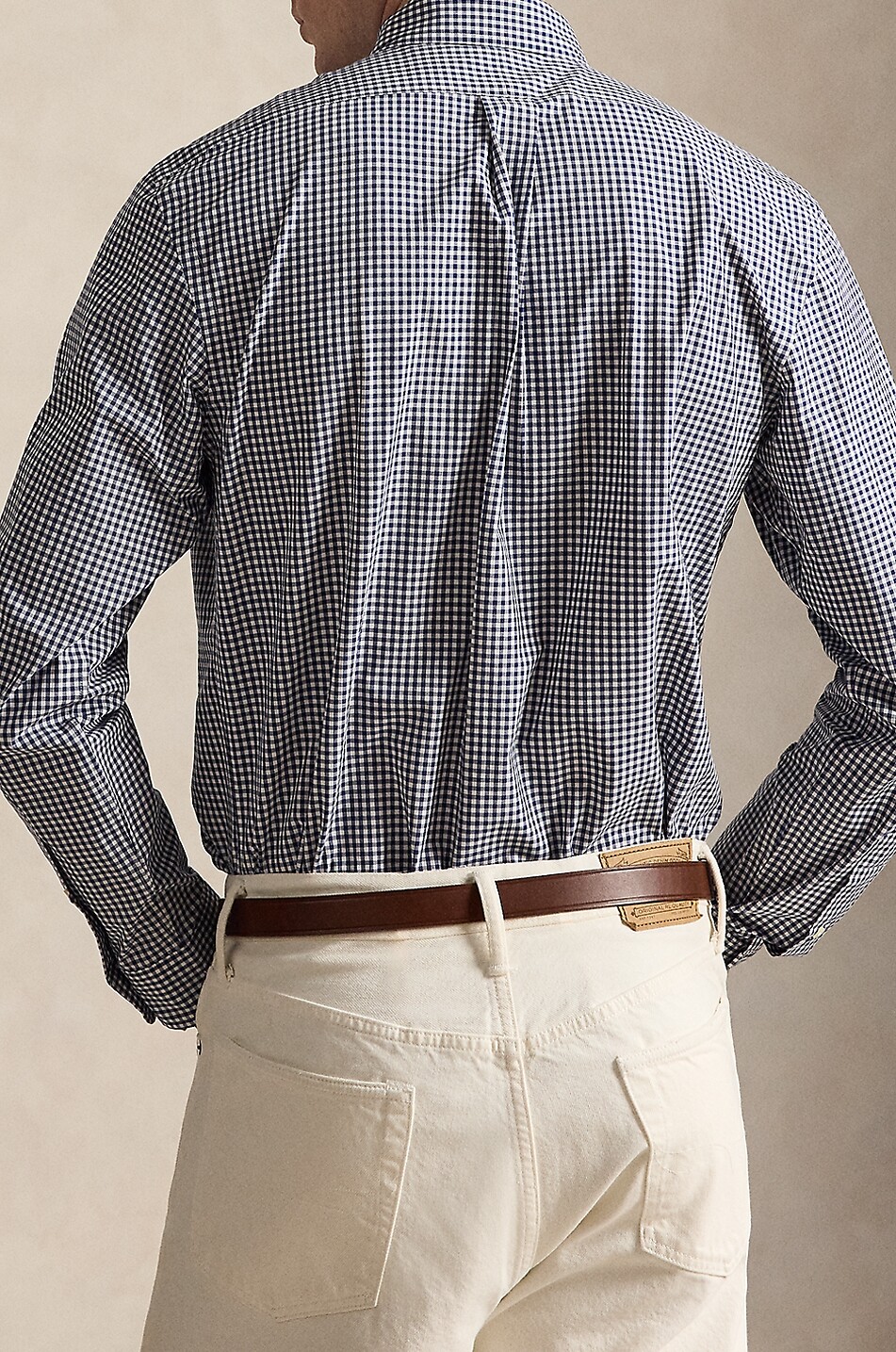 POLO RALPH LAUREN Custom Fit gingham check poplin shirt Men DARK BLUE 3