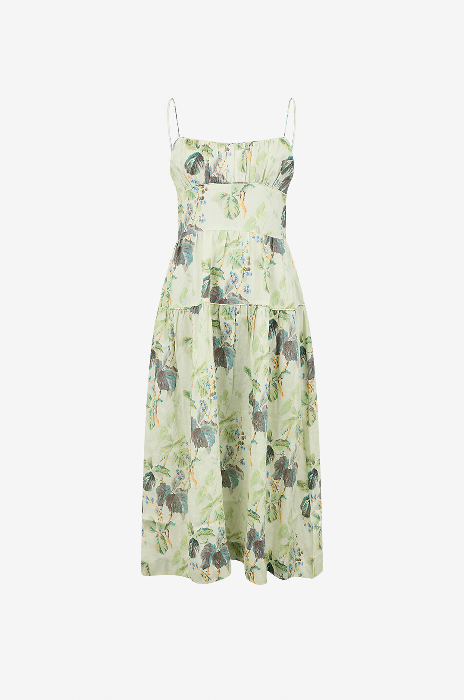DÔEN Benoit floral print midi dress with straps Women GREEN 1