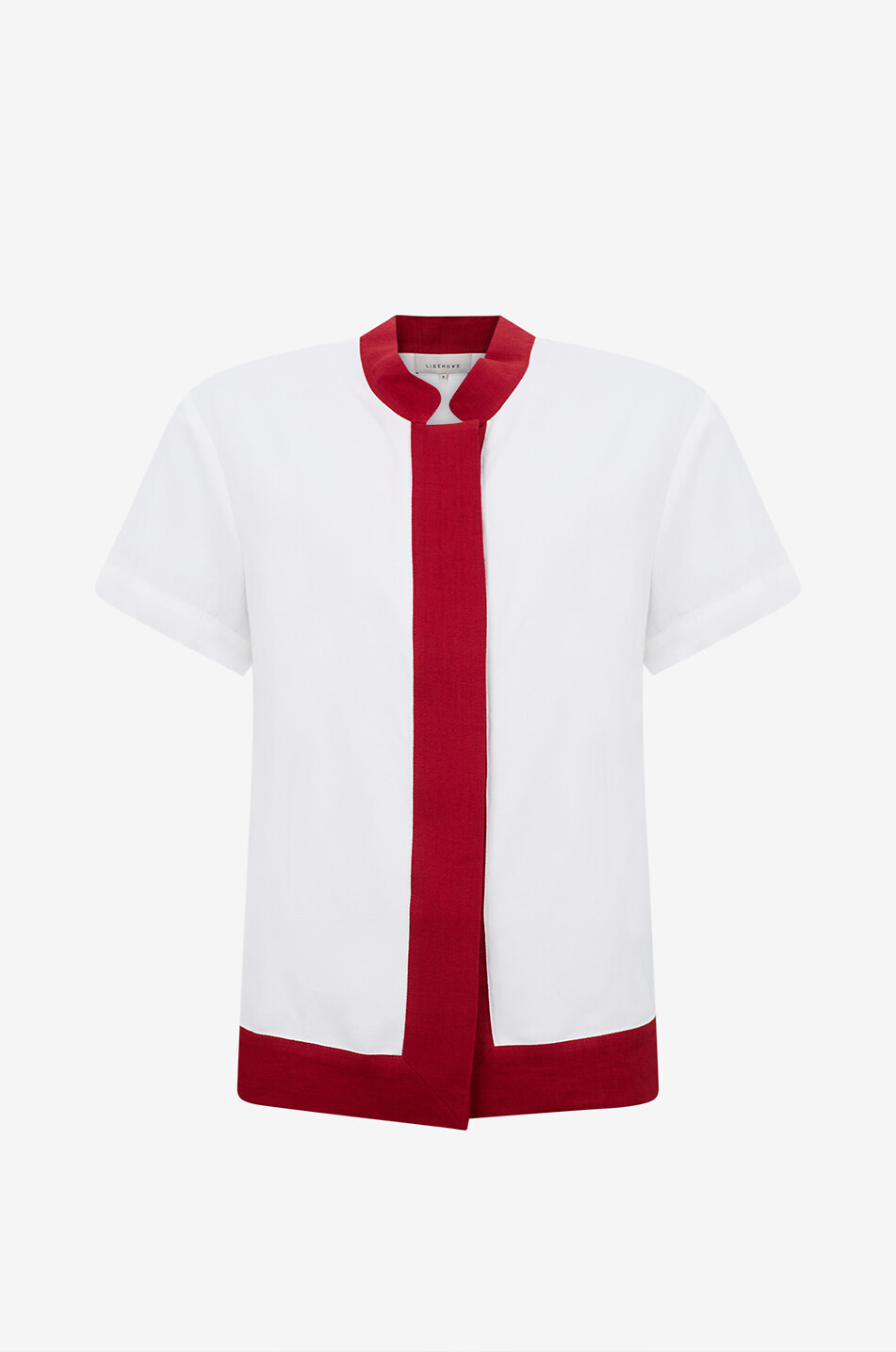 LIBEROWE Hana viscose and linen twill short-sleeved shirt Women WHITE 1
