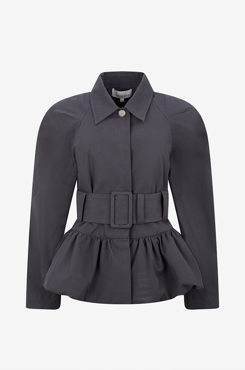 Peplum satin jacket - LIBEROWE - BLACK - Bongénie