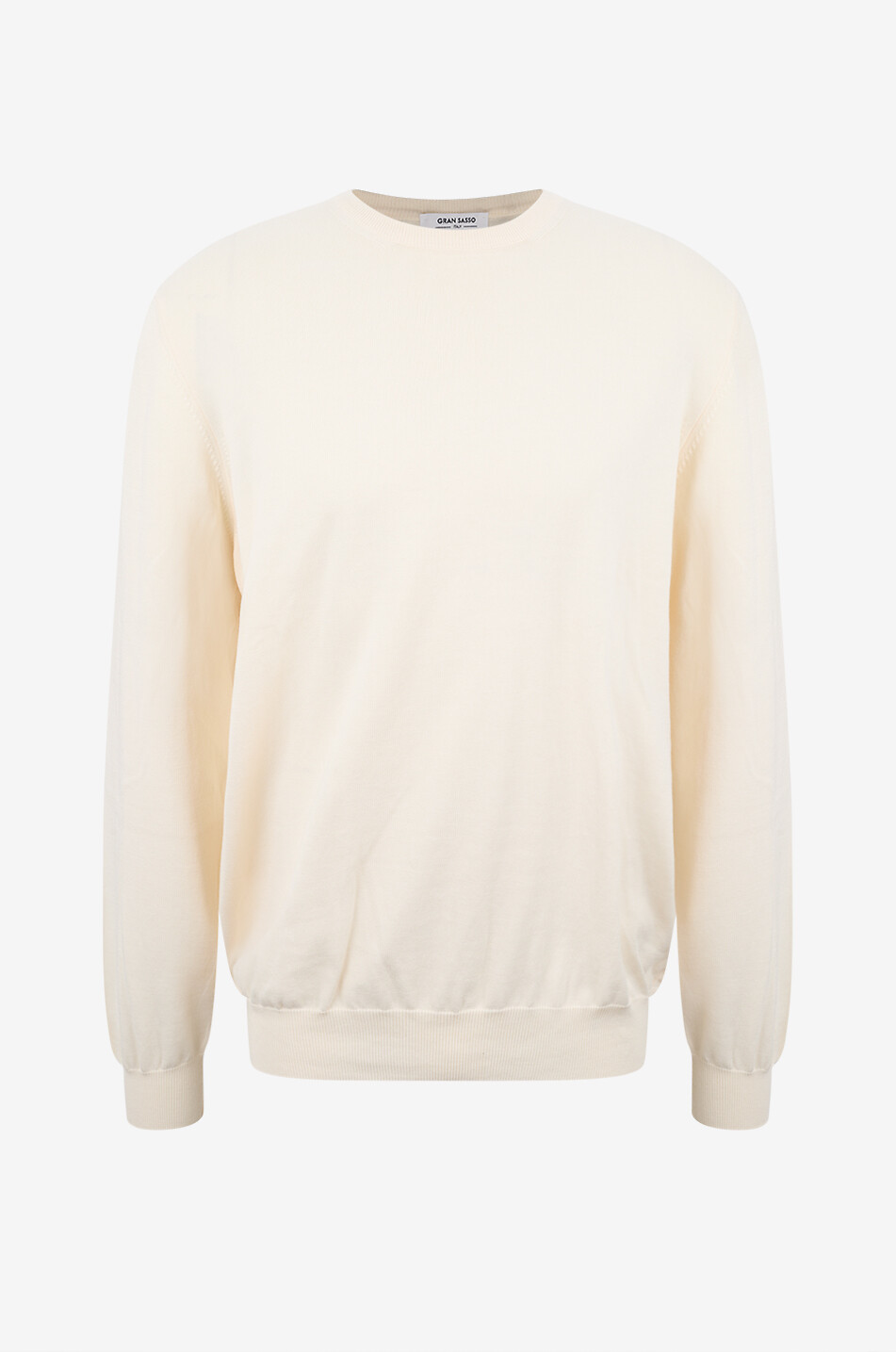 GRAN SASSO Lightweight cotton crew neck jumper Men EGGSHELL 1