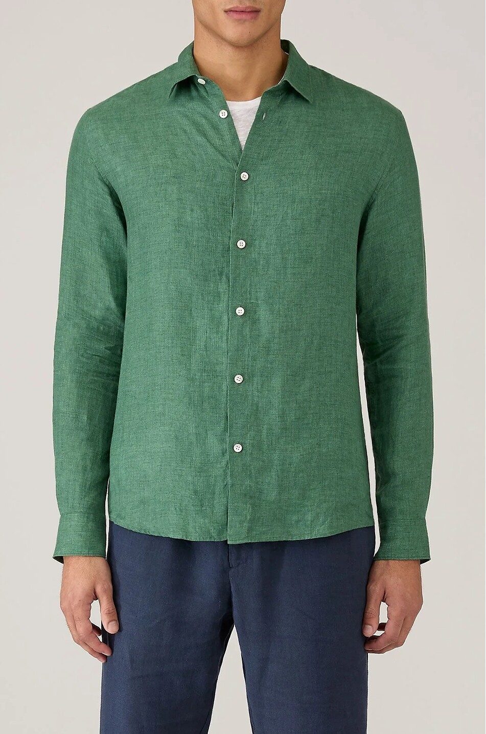 SUNSPEL Linen long-sleeved shirt Men GREEN 4