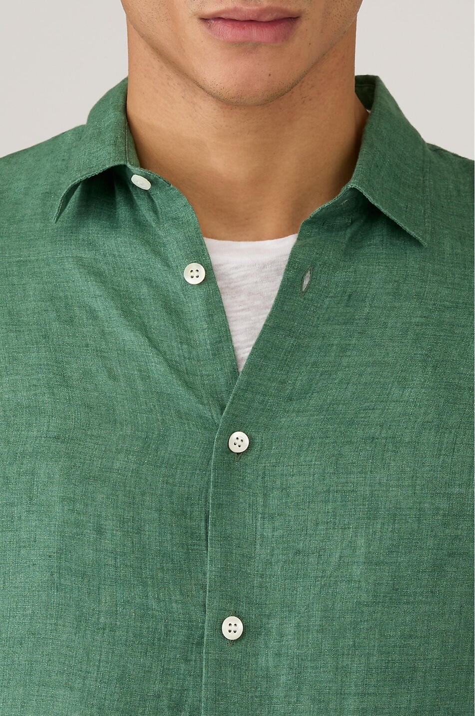 SUNSPEL Linen long-sleeved shirt Men GREEN 5