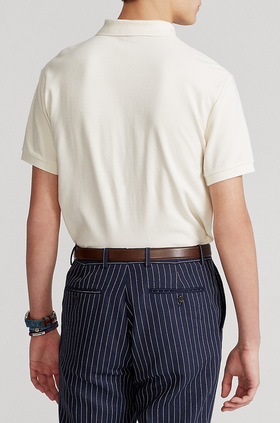 POLO RALPH LAUREN Custom Slim Fit Pony embroidered piqué cotton polo shirt Men Light beige 3