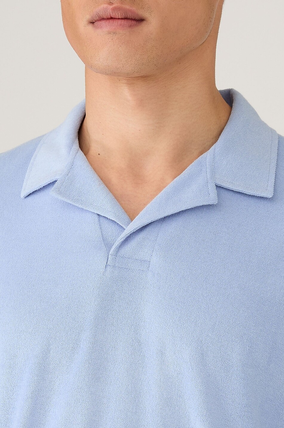 SUNSPEL Kurzärmeliges Polohemd aus Baumwollfrottee Herren HELLBLAU 4