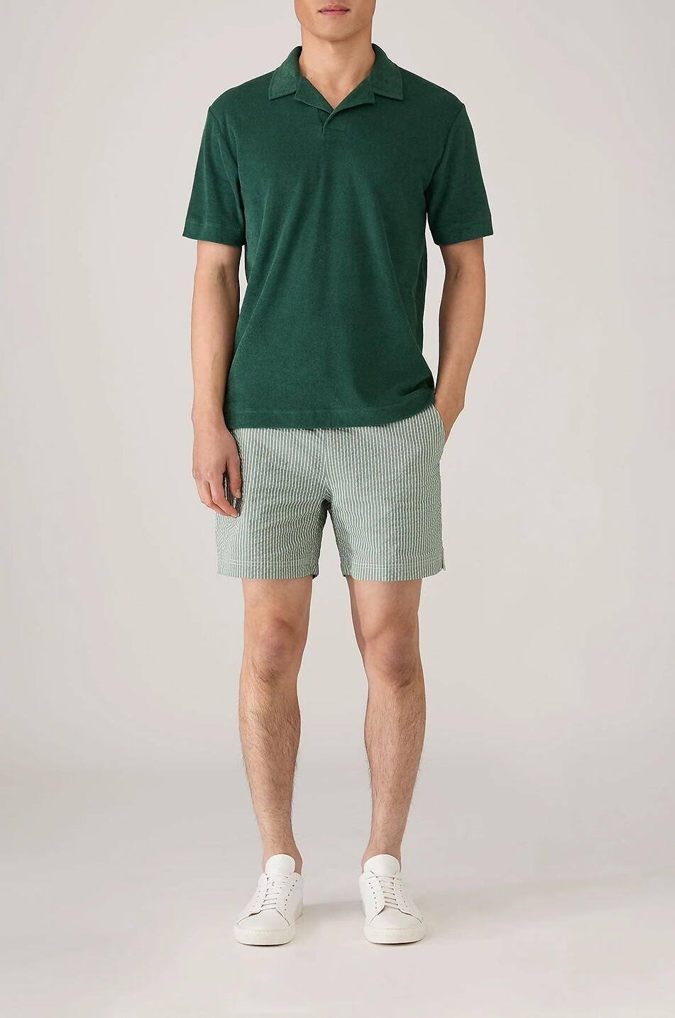 SUNSPEL Polo à manches courtes en éponge de coton Homme VERT 5
