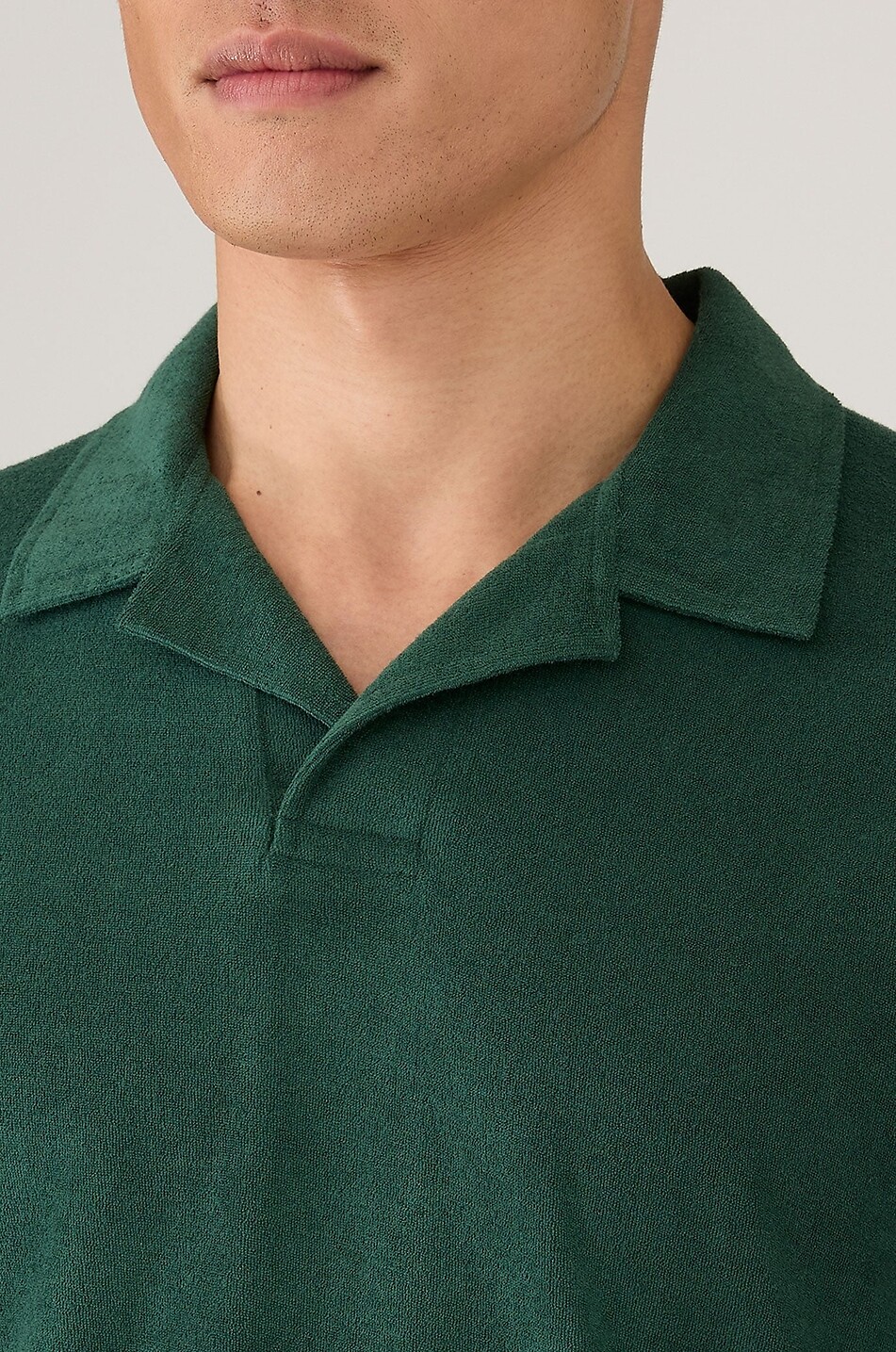 SUNSPEL Polo à manches courtes en éponge de coton Homme VERT 3