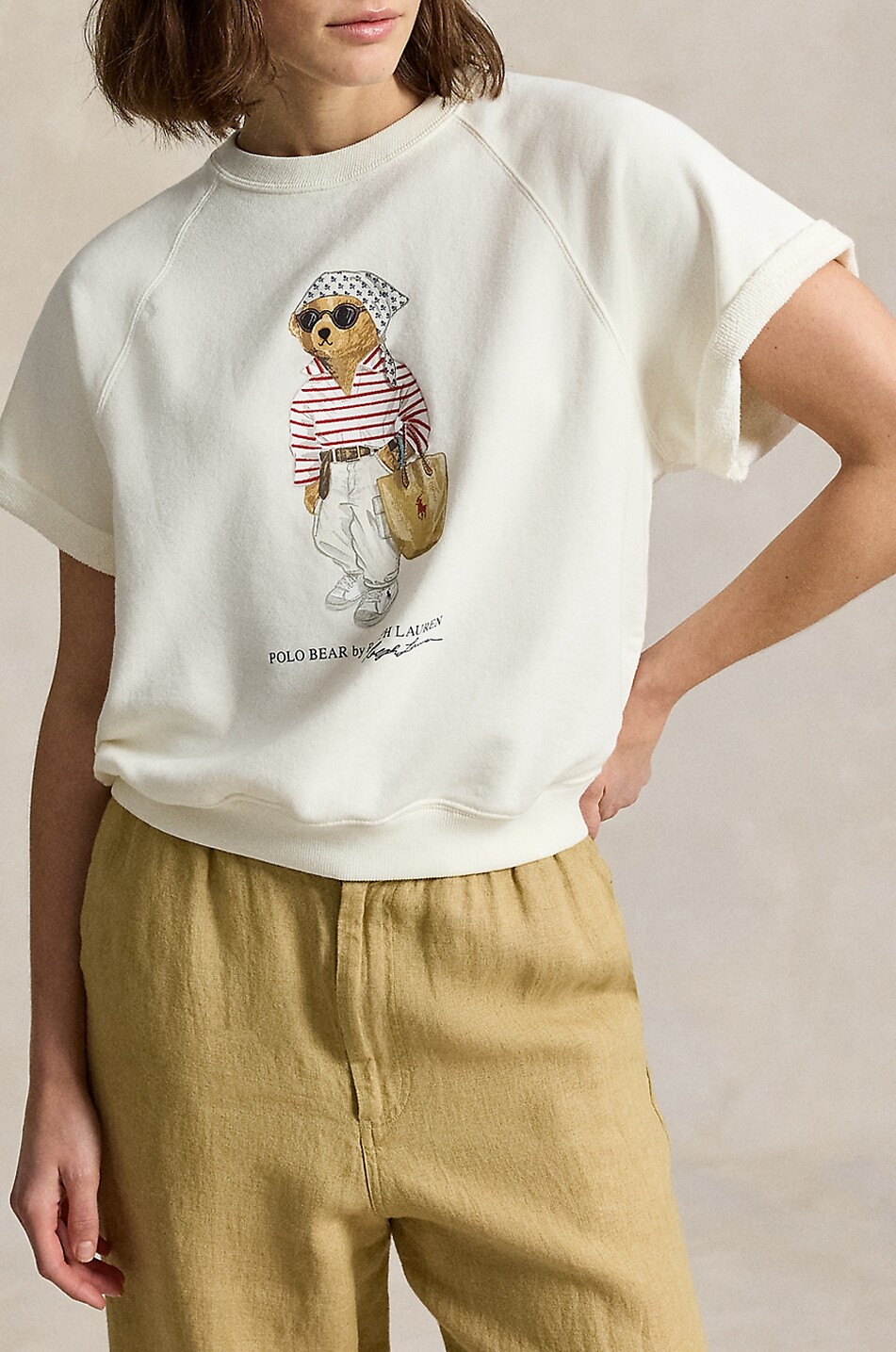 POLO RALPH LAUREN Polo Bear cotton blend crewneck sweatshirt Women EGGSHELL 3