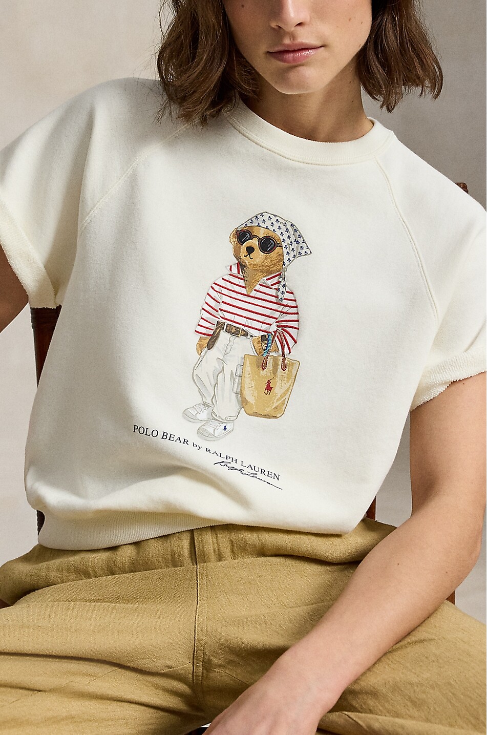 POLO RALPH LAUREN Polo Bear cotton blend crewneck sweatshirt Women EGGSHELL 6