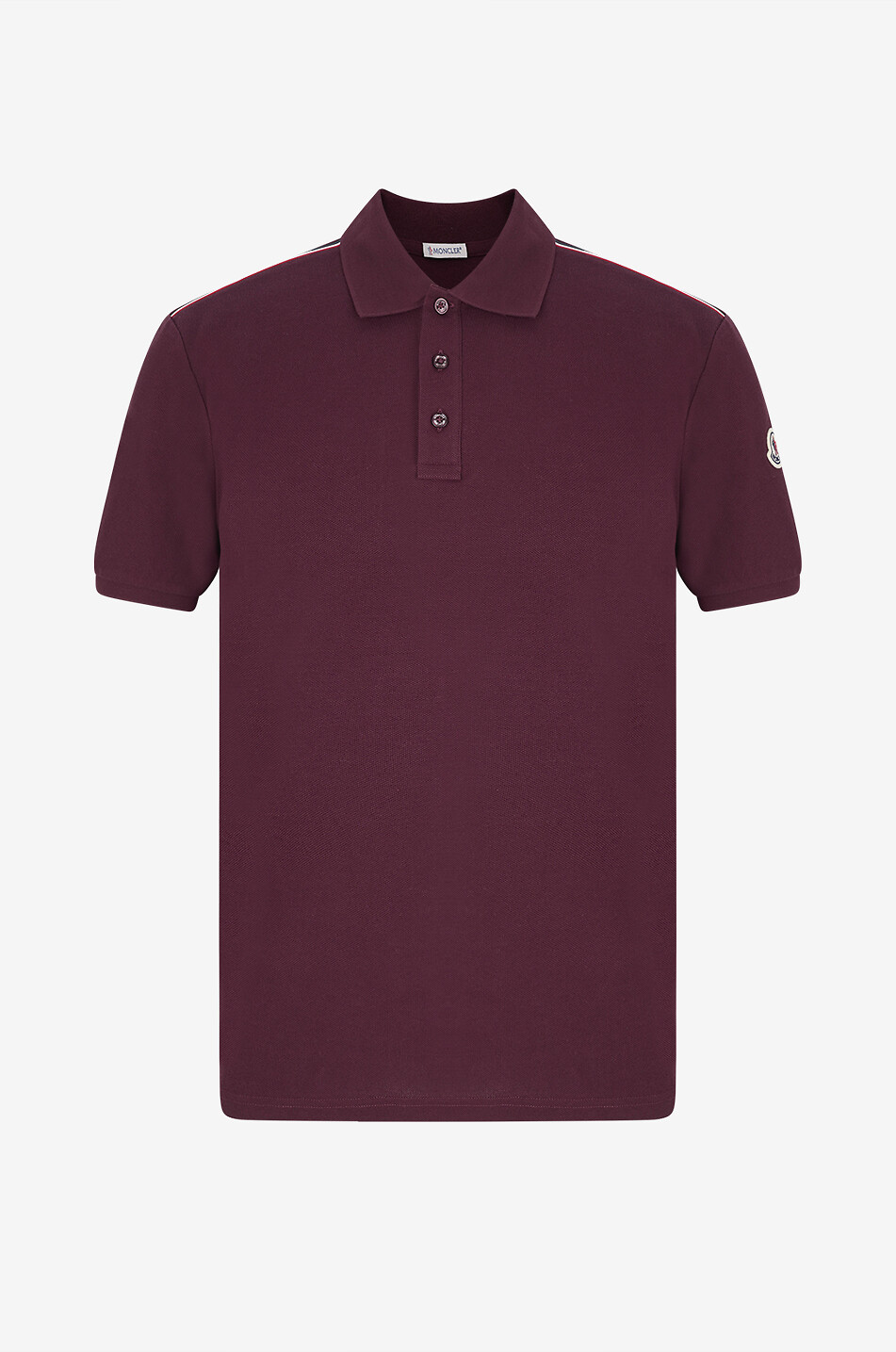 Straight-fit cotton piqué polo shirt - MONCLER - DARK BLUE - Bongénie