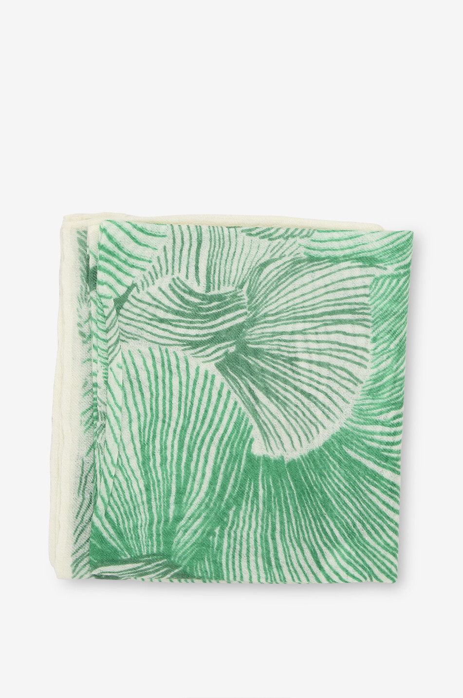 FRIENDLY HUNTING Midcube Felted Thyme Fluid cashmere printed square scarf Women GREEN 1
