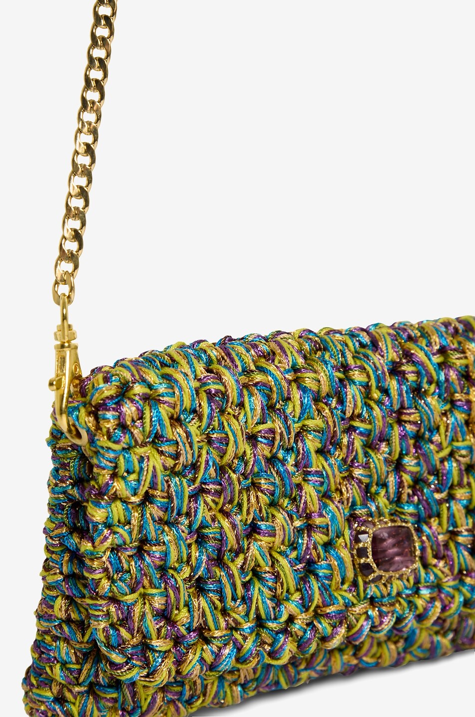 BOKS&BAUM PARIS Glitzernde gehäkelte Ketten-Schultertasche Anton Damen BUNT 5