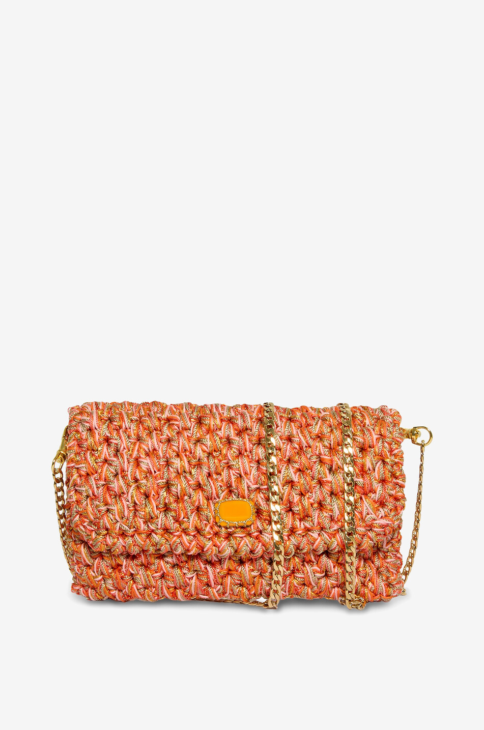 BOKS&BAUM PARIS Glitzernde gehäkelte Ketten-Schultertasche Anton Damen ORANGE 1