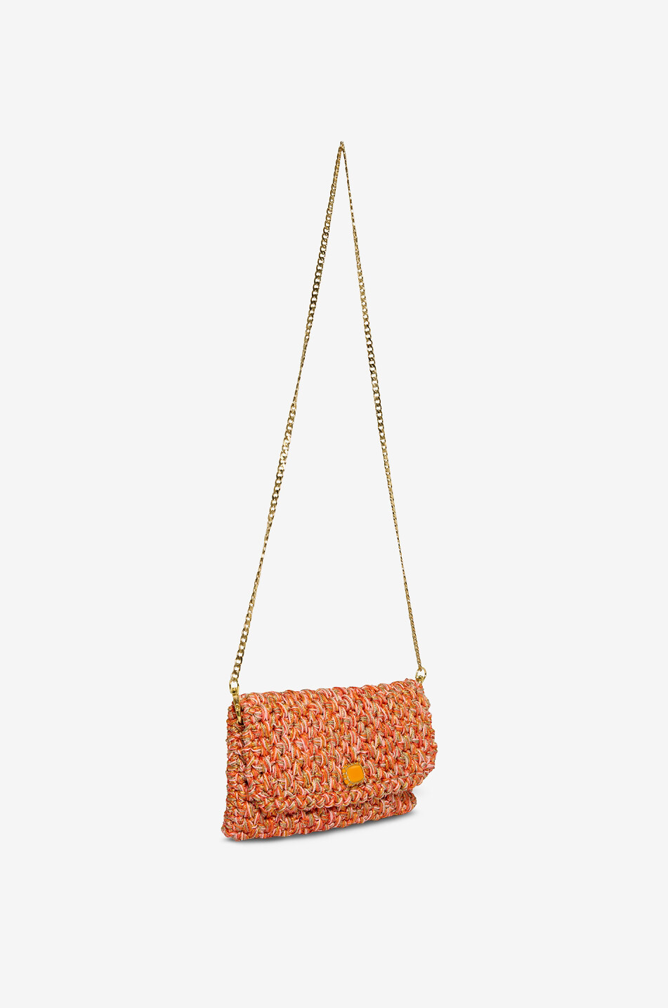 BOKS&BAUM PARIS Glitzernde gehäkelte Ketten-Schultertasche Anton Damen ORANGE 2